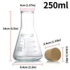 Experimentelle Verbrauchsmaterialien Dreieckiger Kolben 50 ml / 150 ml 250 ml konisches Glas mit Gummistopfen wird für Experimente verwendet