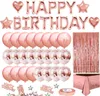 Outros adesivos decorativos 46pcs Rose Gold Birthday Decoration Letter Letra da festa de balão feliz Crianças Coração de mesa de mesa 230110