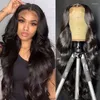 Perruque Lace Front Wig Body Wave brésilienne Remy, cheveux naturels, 13x4, pre-plucked, avec bébé, Transparent HD, sans colle, pour femmes noires