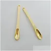 Other Smoking Accessories Mini Gold Spoon Spice Powder Shovel Household Snuff Snorter Sniffer Portable Eye Cream Spoons Drop Deliver Dhvbh
