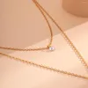 Colliers pendants Lactteo Triangle creux simple Collier long pour femmes bijoux sexy zircon charme chaîne de couchage