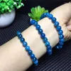 Bracelet en perles de cristal d'apatite bleue naturelle brin Tumble Stone vacances Festival présent 1pc