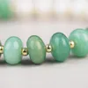 Link Bracelets Handmade Freshwater Pearls Green Stone Beads Chain Bangle For Women Party Wedding Gifts Jewelry Accessories Fashion