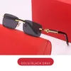 New Women Carti Glasses Designer Sunglasses man Fashion Frameless Rectangle Coating Buffalo Horn Sunglass UV400 Evidence Eyeglass Wooden Mens Eyewear Eyelgasses