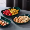 Plates 2X 3 Tiers Fruit Plate With Wood Holder Candy Kitchen Organizer Rack Party Serving Display Tray Green