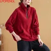 Women's Hoodies Patchwork Oversized Women's Turtleneck Pullovers Solid Color Sweatshirt Pocket Zipper Pullover Autumn Streetwear Long