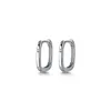 Boucles d'oreilles cerceau 14mm 925 argent femme boucle d'oreille Simple carré mince pour femmes femmes filles dame brillant diamants Zircon