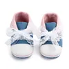 Primi camminatori Scarpe da ginnastica per bambini Scarpe da principessa in tela Scarpe sportive casual Neonate in pizzo Bowknot Walker Culla alta con suola morbida nata