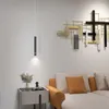 Lampy wiszące czarne/złota kawiarnia Restauracja LED LED sypialnia rura reflektor luksus prosty nowoczesny stół barowy wisząca lampa żyrandola