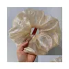 Stirnbänder Sommer Netzgarn Große Chiffon Haarschleife Scrunchies Für Frauen Elastisches Band Pferdeschwanzhalter Krawatte Mädchen Zubehör Drop Liefern DHSVI