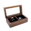 Jewelry Pouches Travel Box Dustproof Multipurpose Wood Rings Earrings Mini Case For Girls