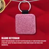 Keychains 12 Pack SubliMation Blanks Keychain 4 TYPER Glitter PU LÄDER DIY VÄRVERFRANFERING Keyring Pink