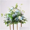 Decorative Flowers Wreaths 40Cm Silk Peonies Rose Hydrangea Artificial Flower Ball Arrangement Decor For Wedding Backdrop Table T Dh3Su