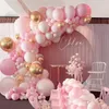 Другие декоративные наклейки Macaroon Pink Balloon Garland Arch Kit Wedding Gutder Disying Gutem Discoration Детский душ девушка 1 -й латекс Ballon 230110