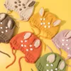 Hair Accessories Cartoon Animal Ear Baby Hat Cute Dot Knitted Kids Bonnet For Girl Boy Outdoor Warm Protection Children Caps