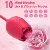 Jouets sexuels masseur Rose-vibrateur pour femmes g Spot vibrateur avec 10 Modes de vibration de poussée langue léchant Clitoris-vibrateur jouet U1jd