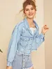 Women's Jackets 2023 European And American -selling Women's Spring Autumn Ripped Denim Jacket