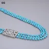 Pendant Necklaces GuaiGuai Jewelry Faceted Round Blue Turquoises Coat Chain Long Necklace Ethnical For Women