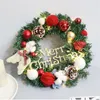 Christmas Decorations Window Wreath Winter Wall Decor Hanging Wreaths With Pine Cones Balls Leaves Indoor Outdoor Sign Fake