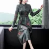 Casual Dresses 4XL Women's Dress Spring Autumn Long-sleeved Printed Sexy Middle Aged Mother Long Elegant Party Vestidos L222