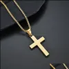 Pendant Necklaces Wholesale Mens Titanium Steel Jesus Bible Cross Necklace Book Of Christian Faith Koran Religious 60Cm Chains Drop Otm6G