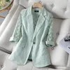 Kvinnors kostymer Vit spetsdräkt Jacka Kvinnor Blazer 2023 Summer Sunscreen Western-stil High-End Liten Top Lady Loose