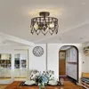 Hängslampor American Crystal Chandelier Round Antique Creative Restaurant Study Corridor Hall Entré Master Bedroom Lamp vardagsrum