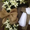 Decorative Flowers Easter Cross Wreath Burlap Bow Flower Wooden Rattan For Front Door Wall Window Holiday Decor