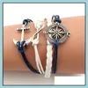 Charm Bracelets Creative Eight Infinity Friend Love Faith Mtilayer Rope Bracelet For Lovers Gifts Drop Delivery Jewelry Oto6R