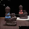 Beutelbeutel 5 Stück Räuchergefäß „Add Little Monk“ Räuchergefäß Keramik Yixing Rückfluss-Stickbrenner Buddha Lila Ton Y-Basis Teapet Heimdekoration Dro Othby