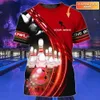 Męskie tshirty est letnia tshirt spersonalizowana nazwa Bowling 3D drukowana koszulka unisex swobodny prezent dla gracza DW126 230110