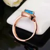 Pierścienie klastra hurtowe 925 Sterling Silver Blue Topaz Pierścień Pierścień Mody dla kobiet Trójkąt biżuterii Otwarty J080805AGB