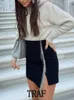 Skirts 2023 Artificial Gem Tassel Decoration Skirt Women High Waist Mini Fashion Shiny Elegant Femal