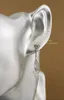 Boucles d'oreilles pendantes en argent sterling massif feuille et cercles 80 mm enfile-chaîne T18 – #15 lustre