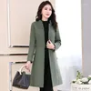 Trench da donna 2023 Cappotto di lana da donna di media lunghezza sottile sottile femminile primavera autunno giacca da donna giacca a vento L520