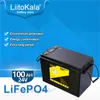 LiitoKala 24V 100Ah LiFePO4 BatterIES Solar Golf Car رافعة شوكية حزمة بطارية مقاومة للماء للعاكس ، النظام الشمسي ، محرك القارب