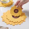 Table Mats & Pads Silicone Tableware Mat Placemat Sun Flower Heat Insulation Dining Non-Slip Coffee Cup Kitchen Decor