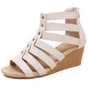 Kledingschoenen mvvjke 2023 sandalen vrouwen zip hoge hakken casual wiggen comfortabele zomer vrouwelijke gladiator