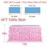 Table Skirt Pink Tulle Tutu Cloth Rags 6ft 9ft 14ft Tablecloth For Wedding Baby Shower Party Decorations Skirting