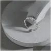 Bandringe Authentische 925 Sterling Silber Ring für Frauen Irregar Oberfläche Micro CZ Zirkon Kristall Offene Einstellbare Hochzeit Party Geschenke Dr Dhuz4