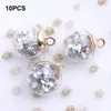 Christmas Decorations 10pcs 16mm Crystal Ball Colorful Transparent Glass Star Pendant Hair Accessories For Jewelry Charms Earring Making