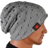 Berets YSDNCHI Winter Skullies Für Männer Frauen Warme Mode Schädel Grobstrick Beanie Reversible Baggy Schnee Kappe Stern Unisex Hut