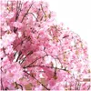 Decorative Flowers Wreaths 1.2M Height Artifical Cherry Tree Simation Fake Peach Wishing Trees Art Ornaments And Wedding Centerpie Dh9Ya