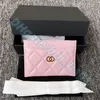 Kaarthouder Mode Vrouwen Mannen Luxe Portemonnees Credit Key Portefeuilles Meisje Klassieke Lamsvacht Portemonnee Designer Originele Caviar Mini Card Slots Draagbare Id-kaart Portemonnee Tote