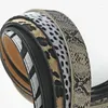 Belts Luxury Fashion Leopard Belt Women Snake Zebra Print Thin Horsehair Waist PU Leather Gold Ring Buckle For Lady Female