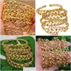 Bangle 24k miedzi 4pcs etniczny koralik złoty kolor s arabski bransoletki dla dziewcząt bransoletka dla dziewcząt biżuteria ślubna Afryka 221028 Drop Deli dhepi