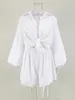 Survêtements pour femmes 2023 femmes printemps été bohème Shorts ensembles solide blanc coupe ample tenues costume 2 deux pièces ensemble pour