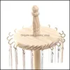 Smyckestativ kreativ DIY trähalsband display arrangör solid trähänge naturhållare örhängen förvaring 1138 drop deli otv1r