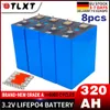 3.2V 320AH LIFEPO4 LITIUM IRON Fosfat Batteripaket DIY 12V Motorcykel Electric Car Solar Inverter Cells Leverans till Europa till Europa