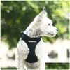 Dog Collars Leashes No Pl Mesh Harness Breathable Puppy Vest Reflective Harnesses For Small Medium Dogs Adjustable Pet Training Dr Dhgtw